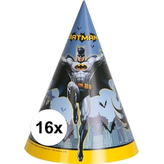 16 stuks Party hoedjes Batman