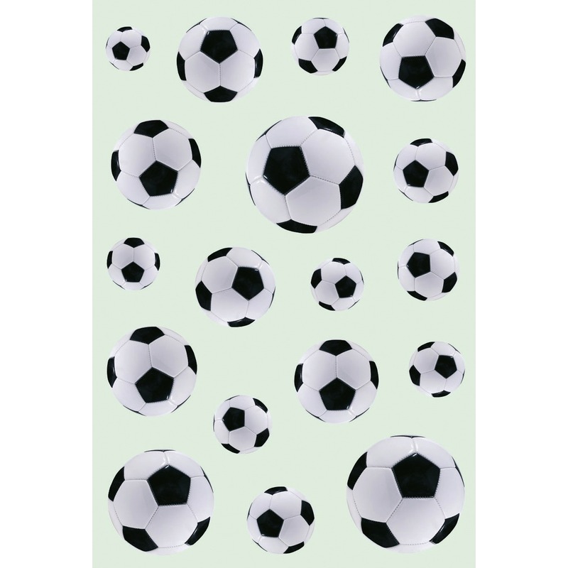54x Zwart-witte voetbal stickertjes voor kinderen