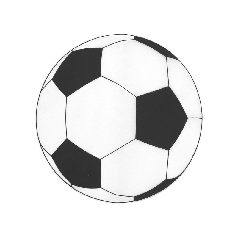 6x Ronde placemats-onderleggers voetballen voetbalfeestje thema 34 cm