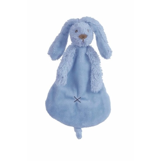 Donkerblauw tutteldoekje konijn 25 cm