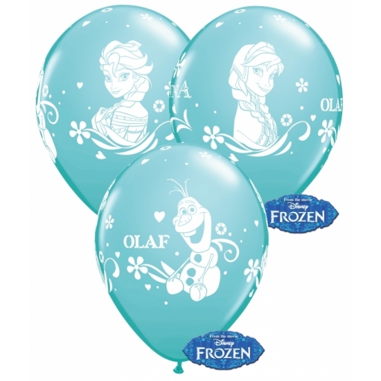 Frozen thema ballonnen blauw 6x stuks