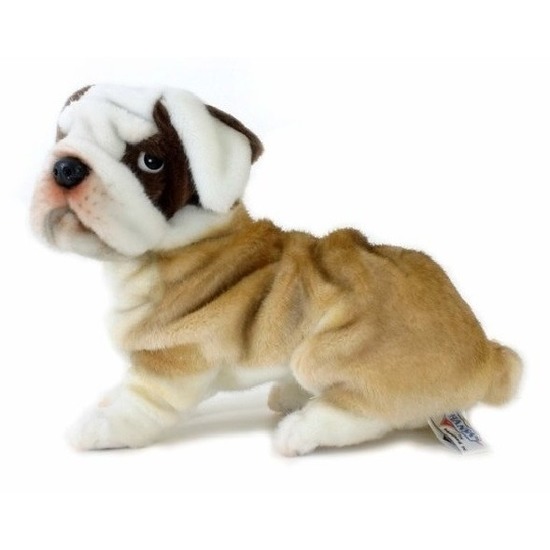 Luxe pluche bulldog beige 30 cm