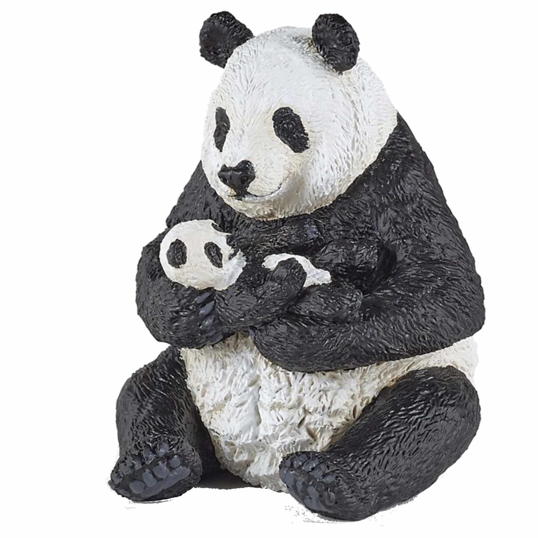 Plastic dieren panda met baby 8 cm