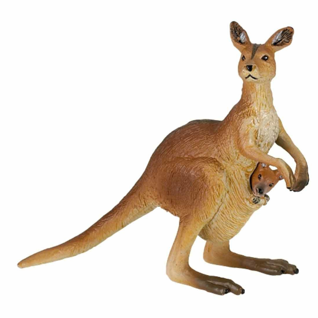 Plastic Papo dier kangoeroe met baby 8 cm