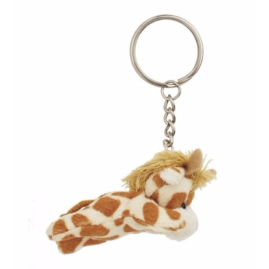 Pluche giraffe knuffels sleutelhangers 6 cm