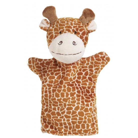 Pluche handpop giraffe 23 cm