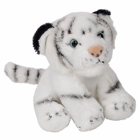 Pluche witte tijger zittend knuffeldier van 15cm