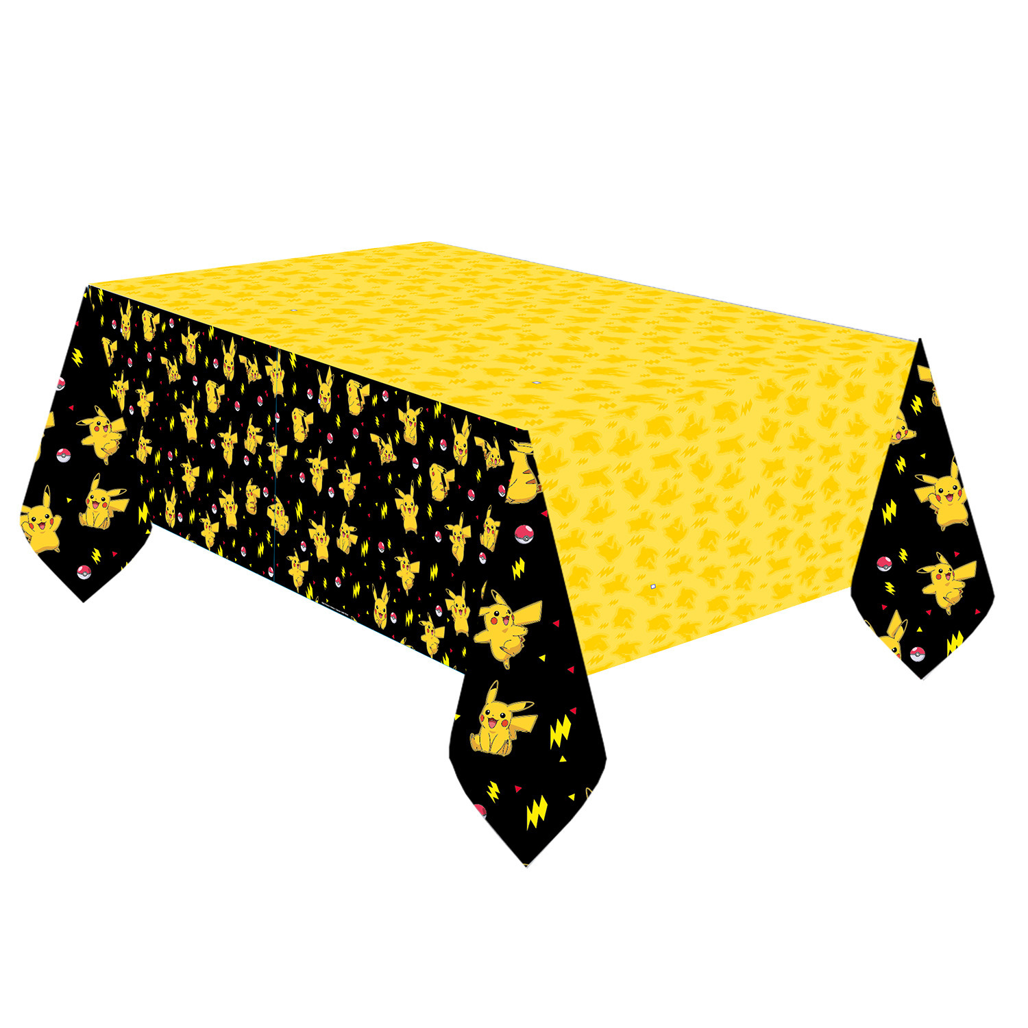 Pokemon themafeest tafelkleed - geel/zwart - papier - 120 x 180 cm