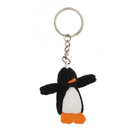 10x Pluche pinguin knuffeltjes met sleutelhanger 6 cm