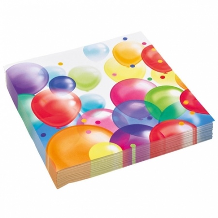 Partynapkins paper 3 layers balloon overprint 20x pcs 33cm