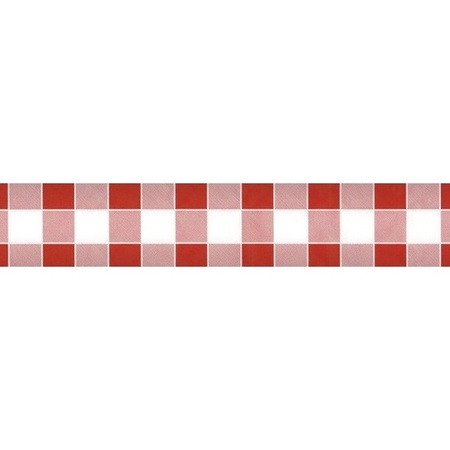 2x Feestartikelen papieren tafelkleed rood/witte ruiten 1000 x 118 cm