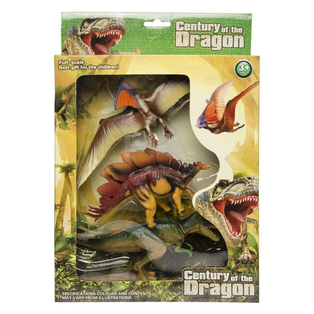 3x Plastic dinosaurs toys for children
