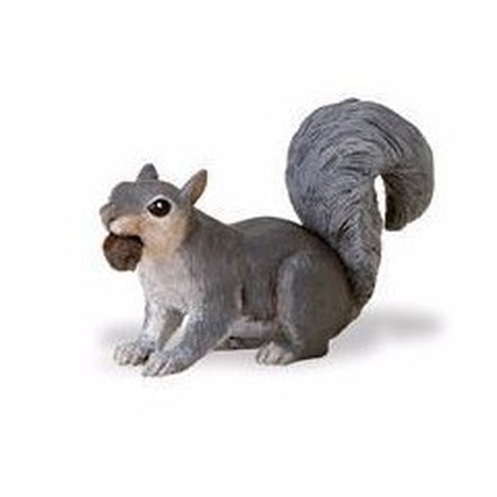 Plastic toy grey squirrel 7 cm