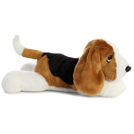 Knuffel Basset hound hond zwart/bruin/wit 30 cm knuffels kopen