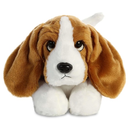 Knuffel Basset hound hond zwart/bruin/wit 30 cm knuffels kopen
