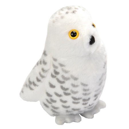 Plush white snowy owl with sound cuddle toy 13 cm