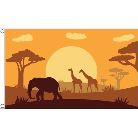 Safari theme Africa flag 90 x 150 cm