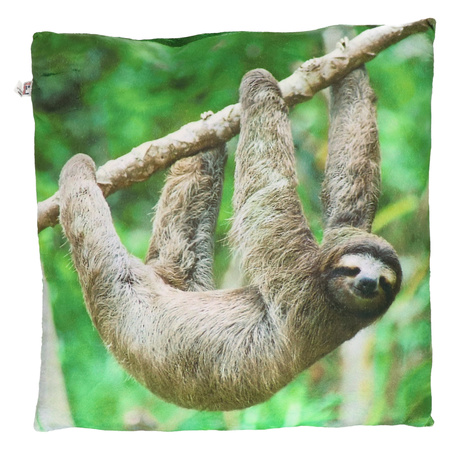 Sofa cushion with sloth animal print 35 cm